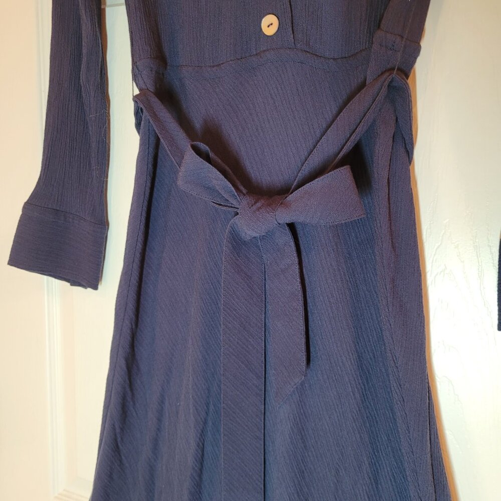 Soft Surroundings Savannah Women's Navy Crinkle Maxi Dress Petite XS - Picture 3 of 13